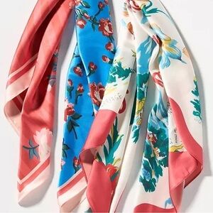 🇧🇲Anthropologie Scarves Set of Two Hair Bag Scarves Bermuda Floral NEW